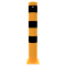 Bollard | steel tube  152 x 3,2 mm | yellow / black | For doweling | total length: 1000 mm | with welded steel cap